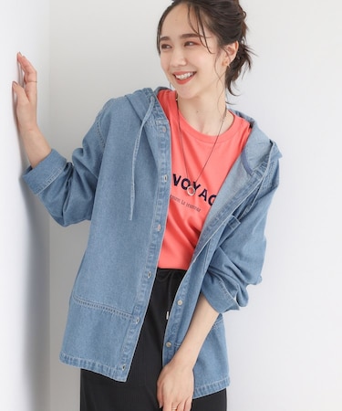 【S-LL】こなれ感ある着こなしに デニムフーディーブルゾン