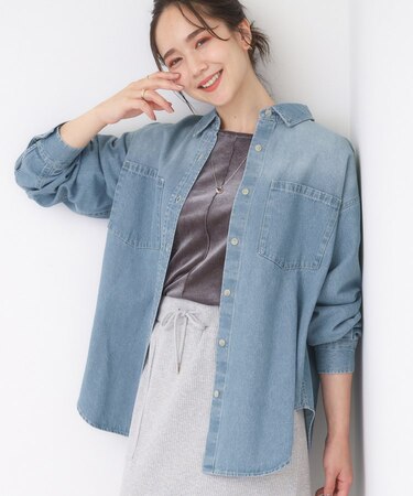 【S-LL】大人のカジュアルコーデに こなれデニムシャツ