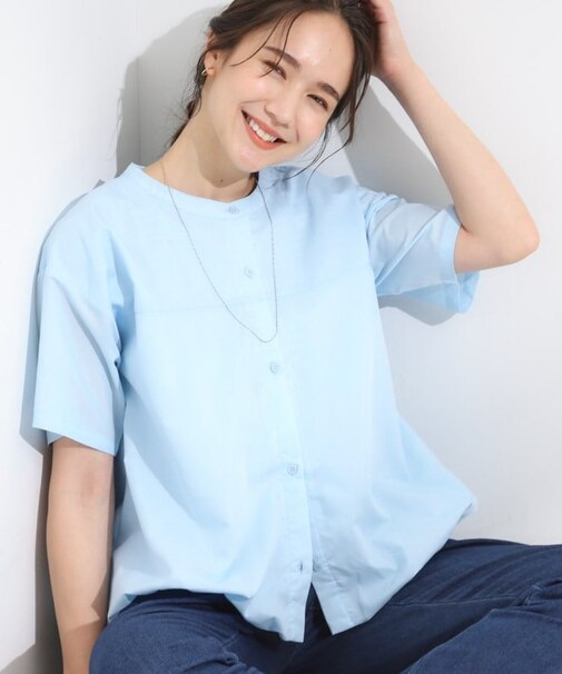 【S-LL】インせず着られる 裾バルーンシャツ