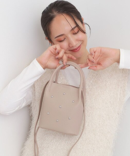 つまみハンドルスタッズミニショルダー