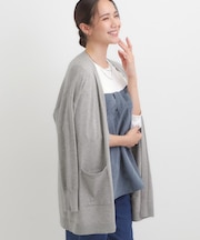 【洗える/体型カバー】もちもちタッチが心地よい トッパーカーディガン