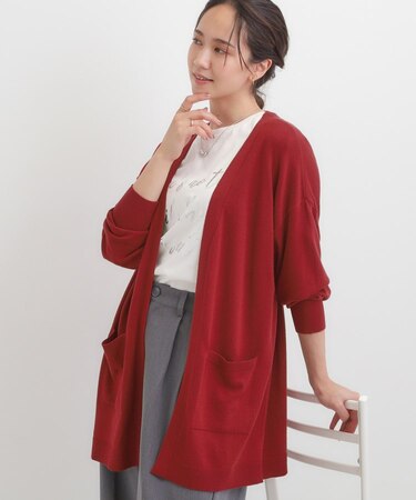 【洗える/体型カバー】もちもちタッチが心地よい トッパーカーディガン