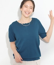 【洗える/S-LL/前後2WAY】きれい見え 刺繍ニットカーディガン