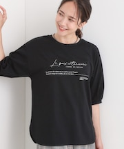 五分袖プリントTシャツ