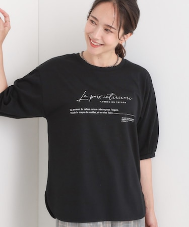五分袖プリントTシャツ
