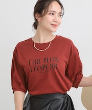 五分袖プリントTシャツ
