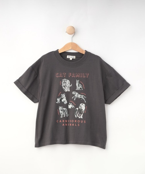 【100-120cm】猛獣恐竜フォト図鑑Tシャツ