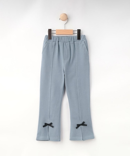 【100-150cm】デニム風ジャージフレアパンツ
