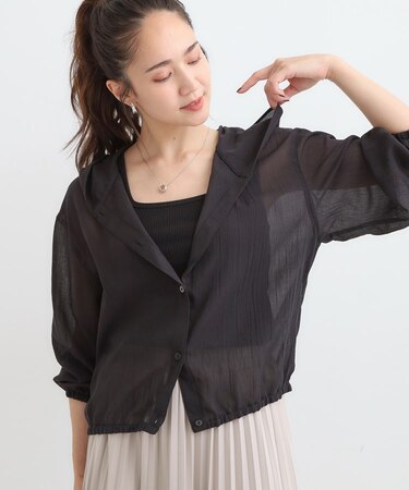 【S-LL】大人の抜け感 シアーボイルフーディパーカ