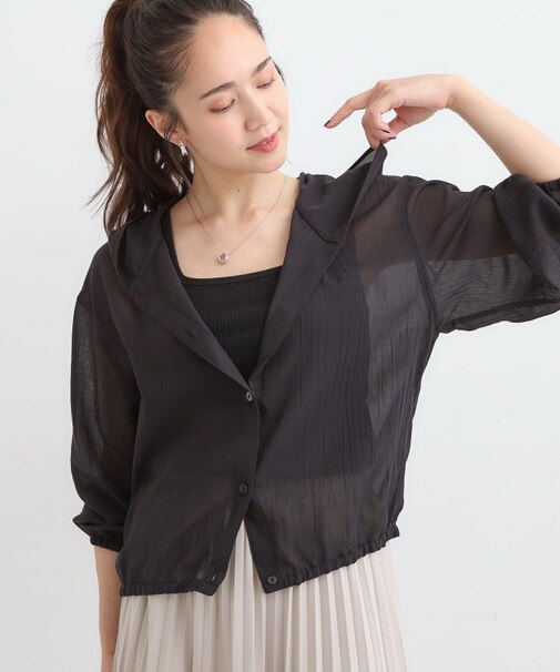 【S-LL】大人の抜け感 シアーボイルフーディパーカ