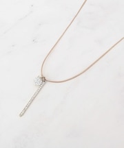 パヴェバーひもネックレス