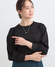 【S-LL/洗える】さらっと ボリューム8分袖ニット