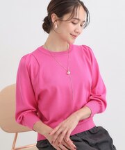 【S-LL/洗える】さらっと ボリューム8分袖ニット