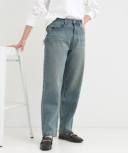 【S-LL】大人カジュアルに 柔らかデニムテーパードパンツ