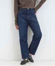 【S-LL】大人カジュアルに 柔らかデニムテーパードパンツ