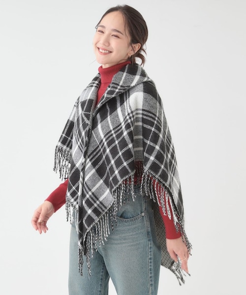 John Lewis フード付きポンチョ リバーシブルチェックポンチョ｜シューラルーの通販｜&mall