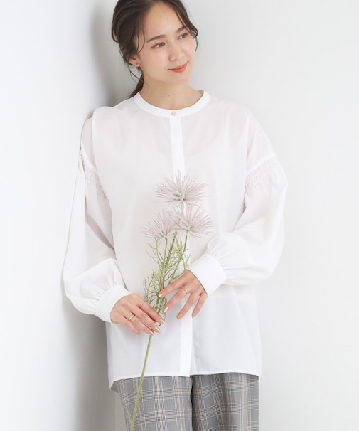 【マルチ】袖シャーリングシャツ