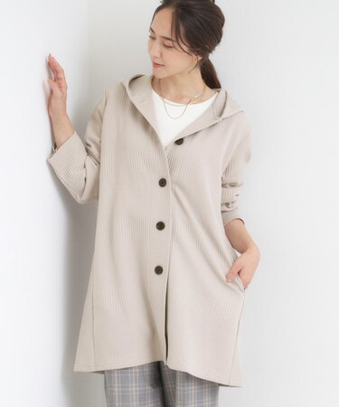 【S-LL】体型をカバーしながらスマートに魅せる ラインジャカードコーディガン