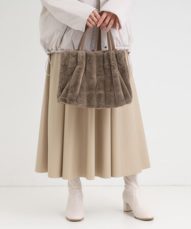 【2WAY】ストライプファートートバッグ