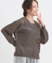コード刺繍アソートメッシュカーディガン