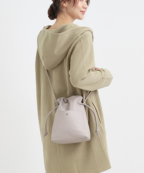 スクエア巾着ショルダーバッグ