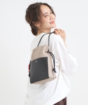 スクエア巾着ショルダーバッグ