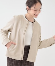 【S-LL】上品さを纏う やわらか フェイクスエードブルゾン