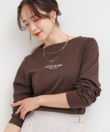 【S-LL】お顔周りを美しく見せる ボートネックロンT