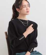 洗える リブドルマンニット
