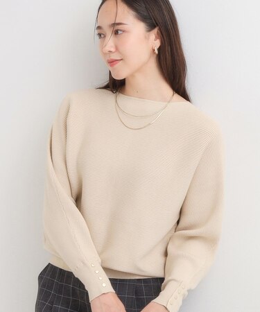 洗える リブドルマンニット