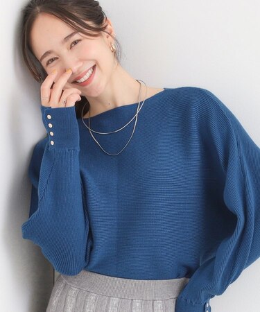 洗える リブドルマンニット