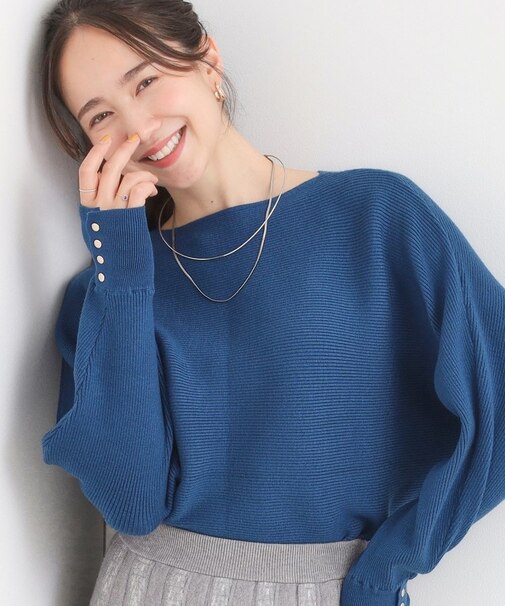 洗える リブドルマンニット