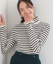 【洗濯機可】ちくちくしにくい やわらかリブタートルネックニット