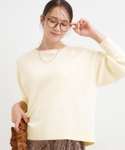 【洗濯機可/ちくちくしにくい】大人カジュアルを叶える スウェットライクニット