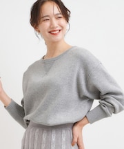 【洗濯機可/ちくちくしにくい】大人カジュアルを叶える スウェットライクニット
