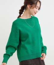 【洗濯機可/ちくちくしにくい】大人カジュアルを叶える スウェットライクニット