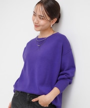 【洗濯機可/ちくちくしにくい】大人カジュアルを叶える スウェットライクニット