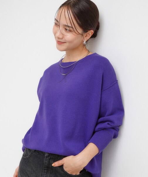 【洗濯機可/ちくちくしにくい】大人カジュアルを叶える スウェットライクニット