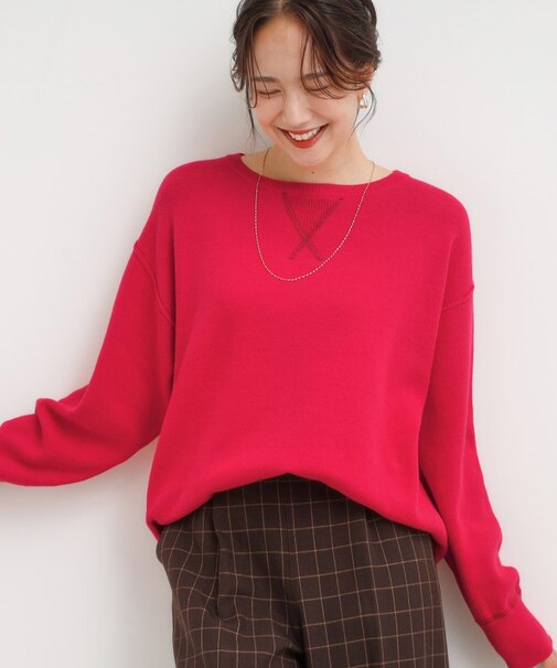 【洗濯機可/ちくちくしにくい】大人カジュアルを叶える スウェットライクニット