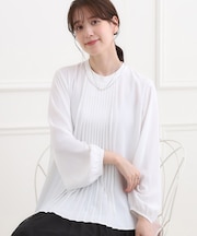 【洗える】上品映えするフロントプリーツブラウス