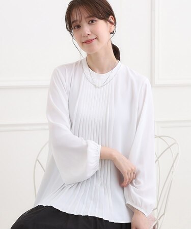 【洗える】上品映えするフロントプリーツブラウス