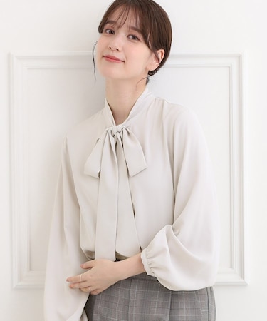 【洗える】すっきりバランスにこだわったボウブラウス