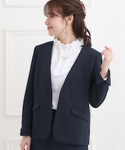 【洗える／イージーケア／ストレッチ】きちんと楽に。カットジョーゼットジャケット