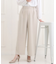 【洗える／イージーケア／ストレッチ】きちんと楽に。カットジョーゼットワイドパンツ