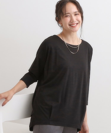 【7分袖】裾タックデザインカットソー