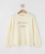 【100-150cm/リンク】刺繍ロゴニットプルオーバー