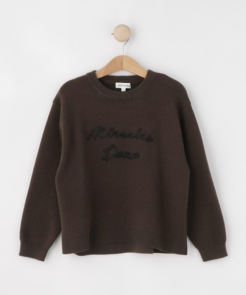 【100-150cm/リンク】刺繍ロゴニットプルオーバー