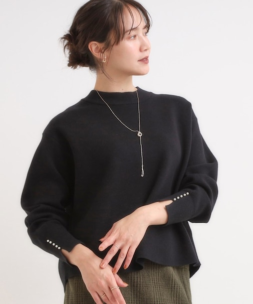 【セットアップ可/S-LL】インせず着られる 洗えるもちもち裾ラウンドニット