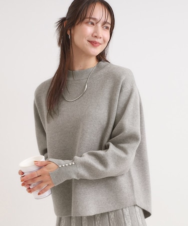 【セットアップ可/S-LL】インせず着られる 洗えるもちもち裾ラウンドニット
