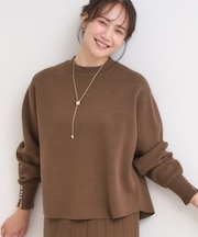 【セットアップ可/S-LL】インせず着られる 洗えるもちもち裾ラウンドニット